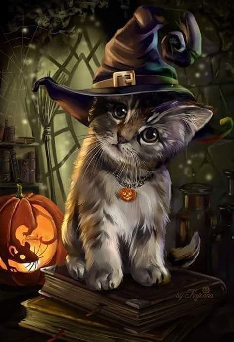 11-Automne & Halloween art ( 2) | Kleine katzen, Halloween bilder, Katzen