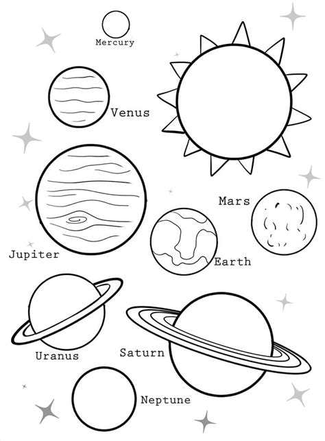 Solar System Planets Coloring Page - Free Printable Coloring Pages for Kids