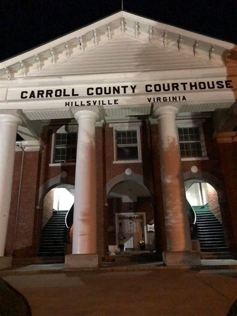 Entryway of Historic Carroll County Courthouse in Hillsville, Virginia ...