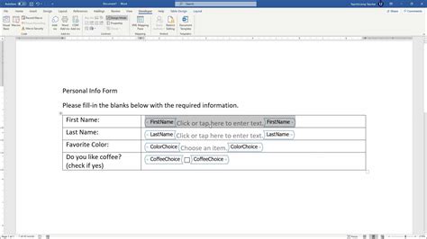 How To Create A Fillable Word Document 2010 - Printable Form, Templates ...