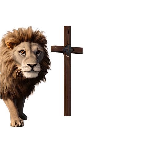 The Cross with a Lion Lamb · Creative Fabrica