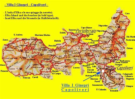 map of elba island tuscany italy - elba map of the island tuscany italy map