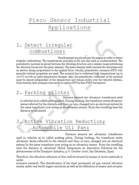 Applications of Piezoelectric Sensors in Industry and Medicine | PDF ...