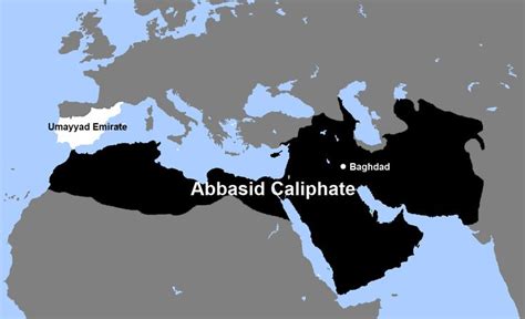 A map of the Abbasid Caliphate in 755, after the Abbasid Revolution and the escape of Abd al ...