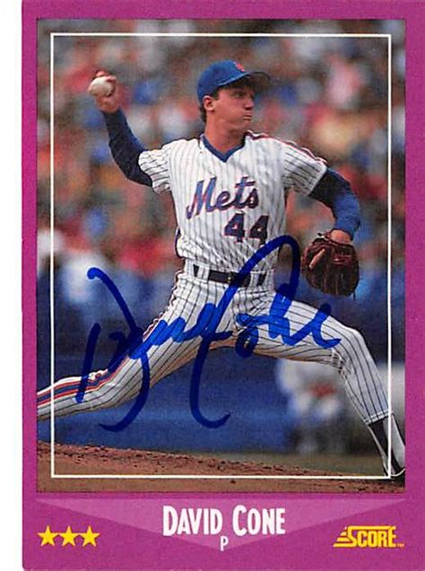 David Cone autographed baseball card (New York Mets) 1988 Score #49