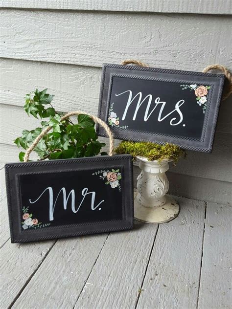 Mr. and Mrs. Signs | Wedding signage, Custom chalkboard, Chalk art