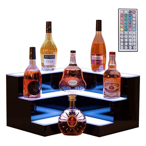 Nurxiovo LED Liquor Bottle Display 20 Inch 3 Step Corner LED Display ...