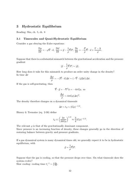 3 Hydrostatic Equilibrium | Study notes Astronomy | Docsity