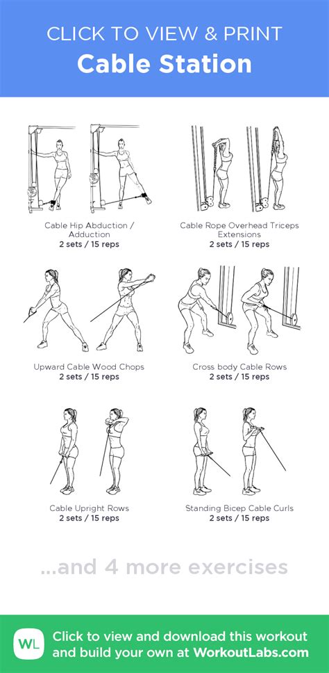 Cable Station – click to view and print this illustrated exercise plan ...