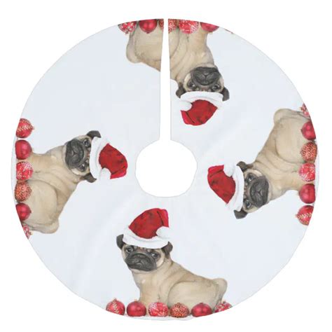 Christmas Pug Dog tree skirt | Zazzle