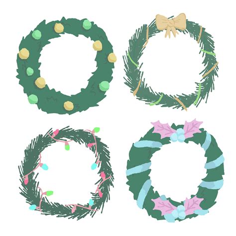 Christmas wreath elements premium vector 684105 Vector Art at Vecteezy