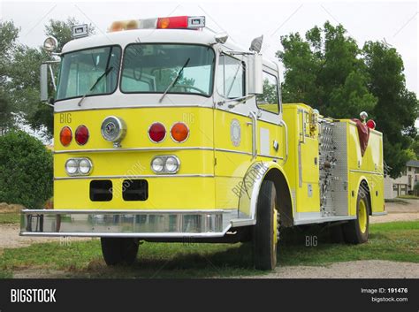 Yellow Fire Truck Image & Photo | Bigstock