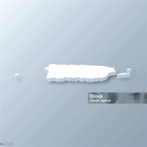 Puerto Rico 3d Map On Gray Background Stock Illustration - Download ...