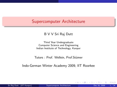 Supercomputer Architecture