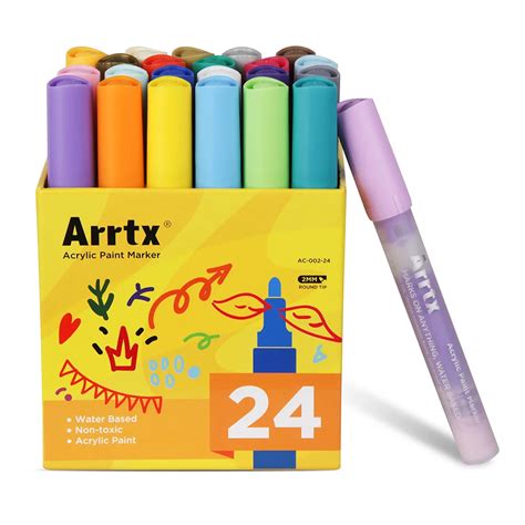 Arrtx Acrylic Markers Water based DIY Paint Marker Pens Wildly Used on Canvas, Glass, Ceramics ...