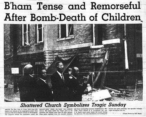 Vintage photos - 16th Street Baptist Church bombing in Birmingham Sept ...