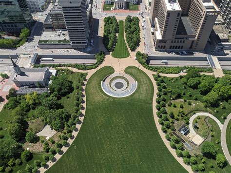 Download St. Louis Arch Aerial View Wallpaper | Wallpapers.com