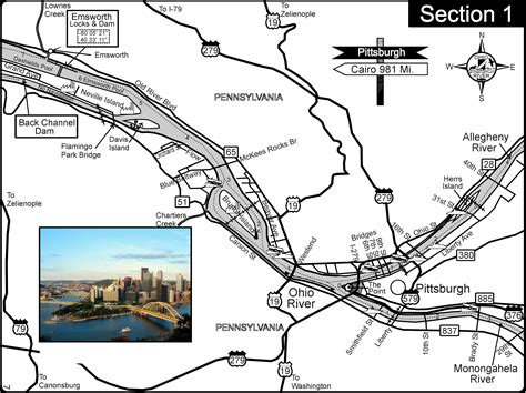 Ohio River at Pittsburgh PA at confluence of Allegheny and Monongahela Rivers Map - Pittsburgh ...