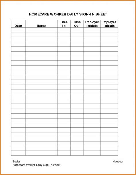 Clock In Clock Out Sheet Template ~ Excel Templates