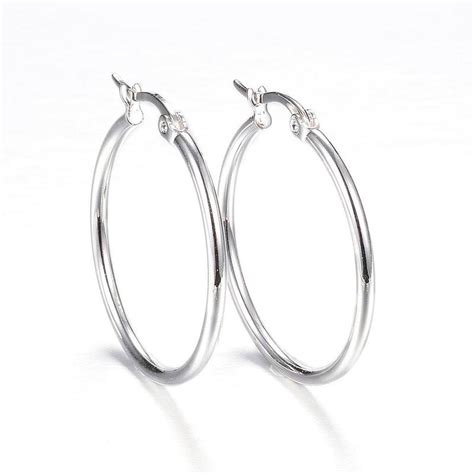 Silver 30mm Plated Earring Hoops