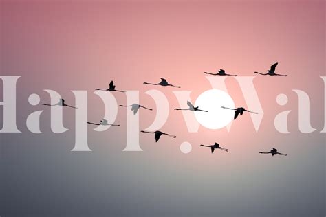 Flamingo Sunset wallpaper | Happywall