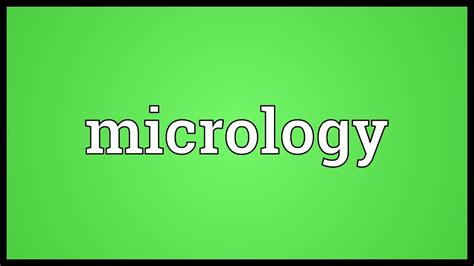 Micrology Meaning - YouTube