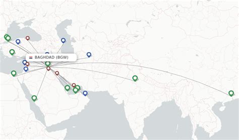 Direct (non-stop) flights from Baghdad (BGW) - FlightsFrom.com