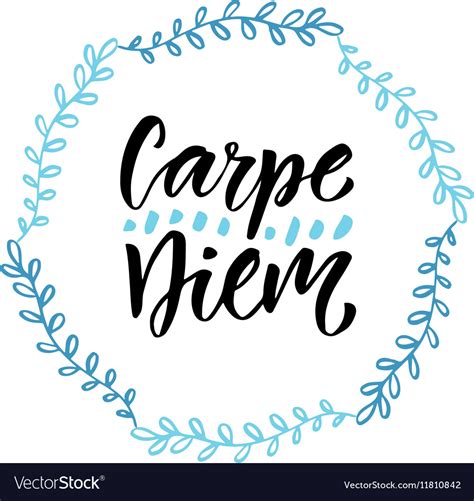 Carpe diem handwritten latin quote modern Vector Image