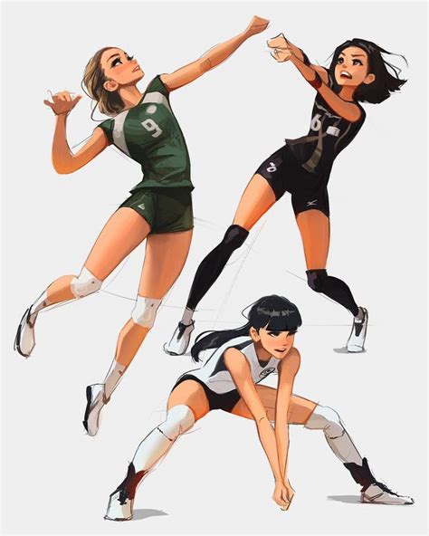 Sam Yang on Instagram: “Pose studies!! Sport poses are *chef's kiss* so much fun to do. If you ...