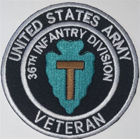 US Army 36th Infantry Division Veteran Patch - Decal Patch - Co