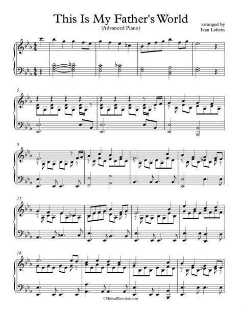 Free Piano Arrangement Sheet Music – This Is My Father’s World ...