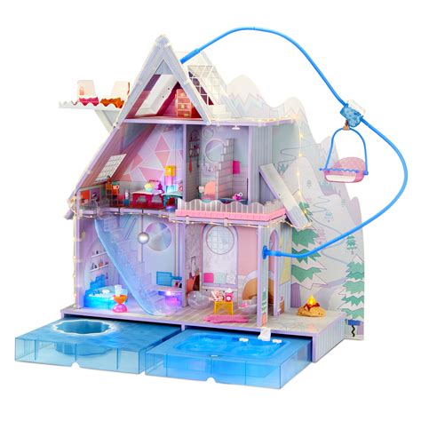 LOL Surprise OMG Winter Chill Cabin Wooden Doll House with 95+ Surprises in Multicolor, Hot Tub ...