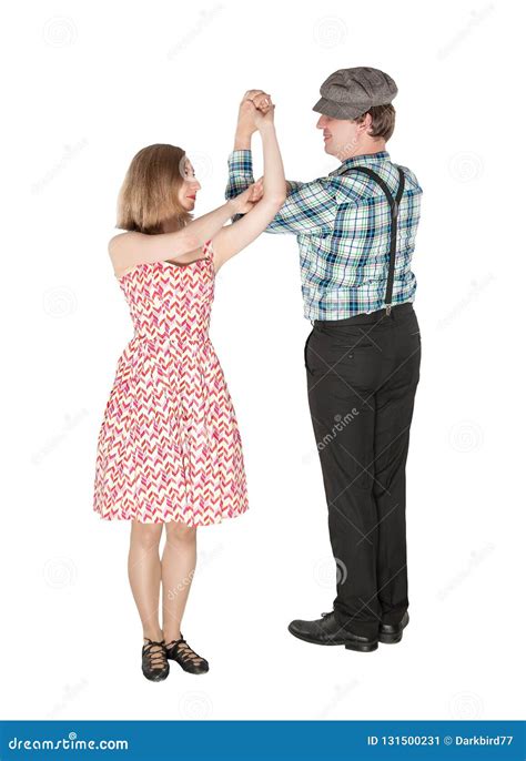 Beautiful Couple Dancing Country Dance Isolated Stock Image - Image of female, modern: 131500231