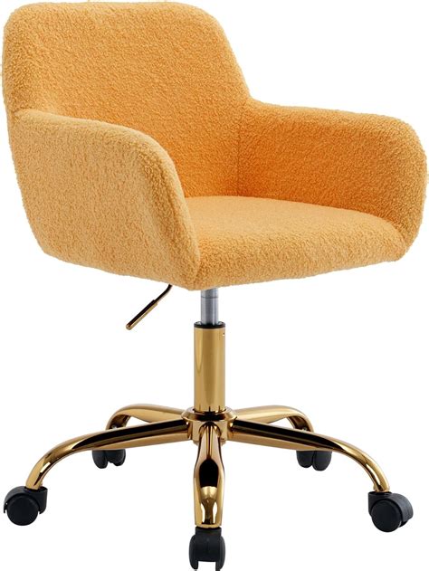 KCC Faux Fur Office Desk Chair, Comfy Fluffy Swivel Modern Leisure ...
