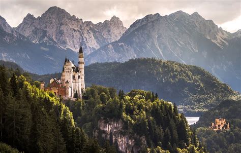 Wallpaper mountains, castle, Germany, Bayern, Germany, locks, Bavaria ...