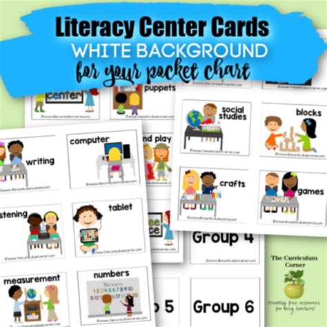 Literacy Center Pocket Chart Cards - The Curriculum Corner 123