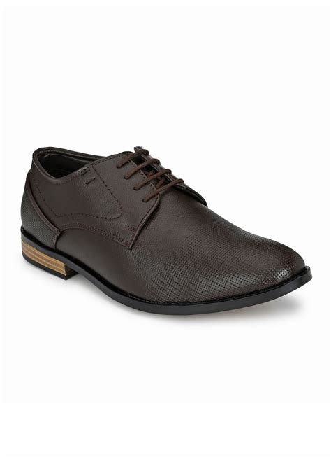 Get Dark Brown Textured Formal Shoes at ₹ 859 | LBB Shop