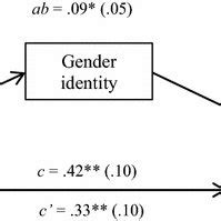 Gender identity mediating the association between gender attitudes and... | Download Scientific ...