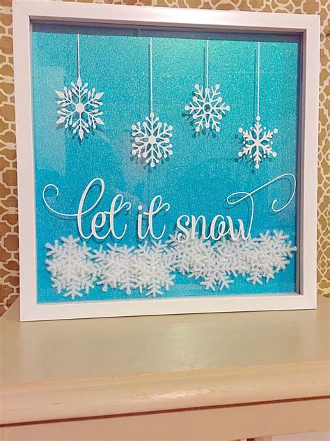 SALE!! Let it Snow Shadow Box 12" x 12" | Christmas shadow boxes, Xmas crafts, Christmas projects