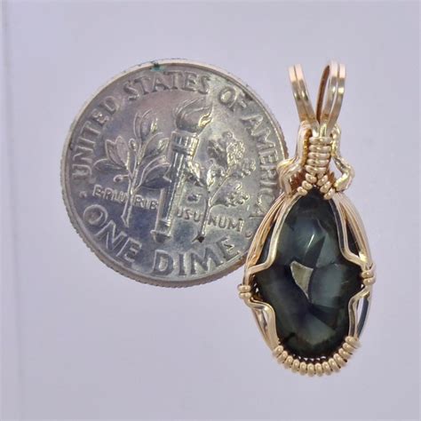 Isle Royale Greenstone Pendant wire wrapped handcrafted in Michigan