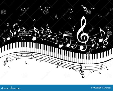 Notes And Piano. Piano Keys Cartoon Vector | CartoonDealer.com #89099837