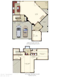 The Promenade Floor Plan - Optional 2nd Floor Bonus Suite 5 Car Garage, Courtyard House ...