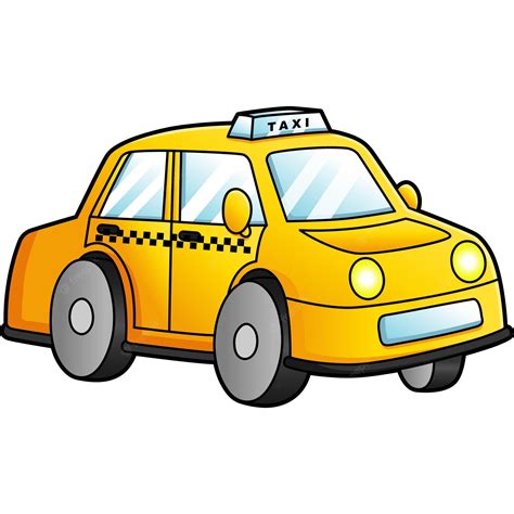 Taxi Cartoon Clipart farbige Illustration | Premium Vektor