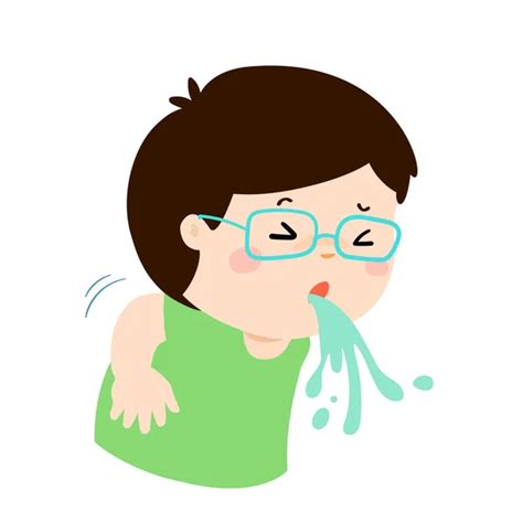 ill boy vomiting cartoon vector — Stock Vector © Onontour #89604908