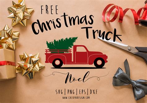 Old Truck Christmas Tree Free SVG, PNG, EPS & DXF Download