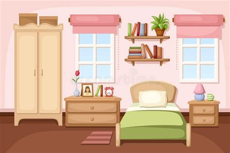 Bedroom interior. Vector illustration. Vector illustration of a bedroom interior , #AD, # ...