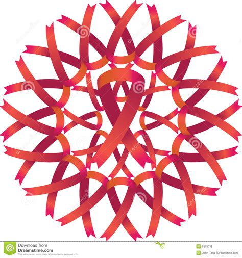 AIDS Awareness Ribbon Wreath Stock Vector - Illustration of donate ...