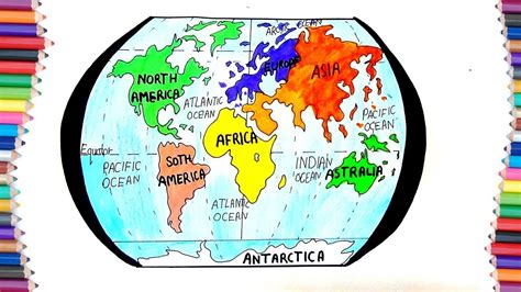 HOW TO DRAW 7 CONTINENT OF EARTH - YouTube