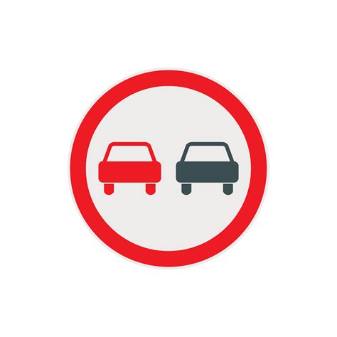 No overtaking road traffic sign icon, flat style 14607589 Vector Art at Vecteezy