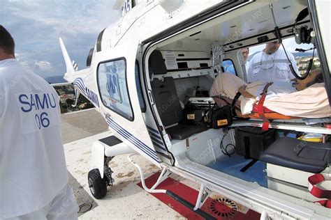 Air ambulance helicopter - Stock Image - C010/0024 - Science Photo Library